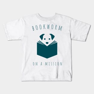 bookworm on a mission Kids T-Shirt